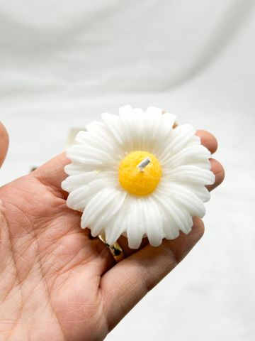 Kutulu Papatya Çiçek Mum 12 li Beyaz - Beyaz Kutu