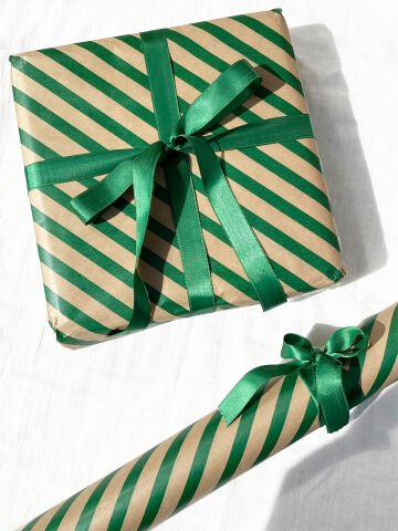 Yeşil Çizgili Kraft Paketleme Kağıtı 10'lu (70 x 100cm)