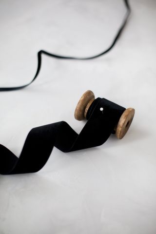3cm Kadife Kurdele - 5m Siyah