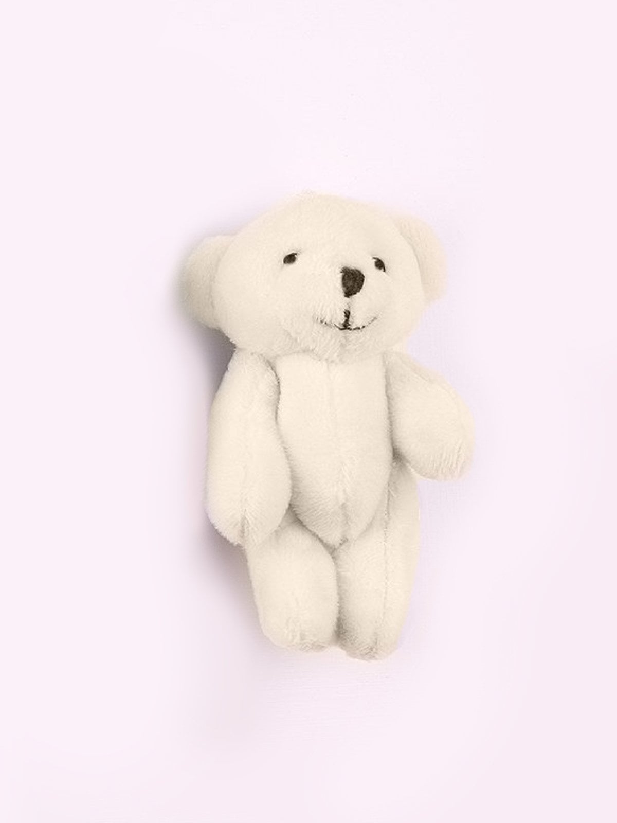 Mini Peluş Ayıcık Kapı Süsü Malzemesi - 8cm (5 adet) Beyaz