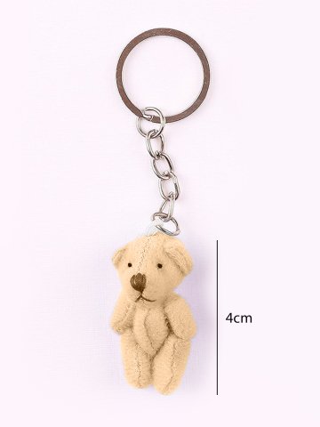 Peluş Ayıcık Anahtarlık ve Süsleme Malzemesi (10 adet) Kahverengi - 4cm