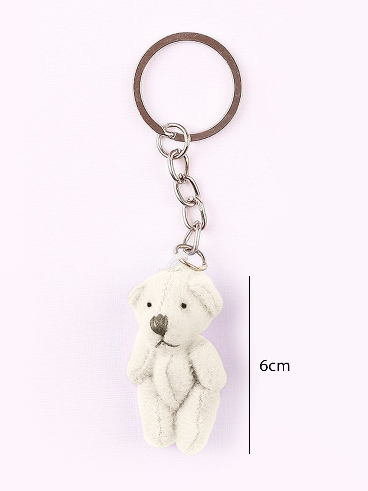 Peluş Ayıcık Anahtarlık ve Süsleme Malzemesi (10 adet) Beyaz - 6cm