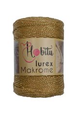 Polyester Simli Makrome El Örgü ipi Altın - Altın
