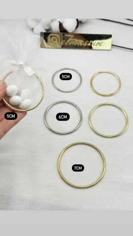 Hediyelik Yuvarlak  Metal Halka    50 adet Gold - 6cm