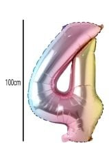 Rakam Folyo Balon Renkli 100cm