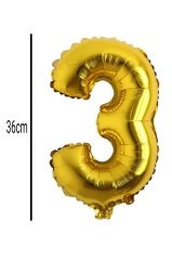 Rakam Folyo Balon Altın 36cm 3