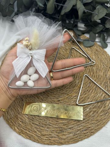 Üçgen Demir  50 adet (8cm) Gold