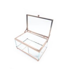 Dikdörtgen Cam Kutu Rose Gold