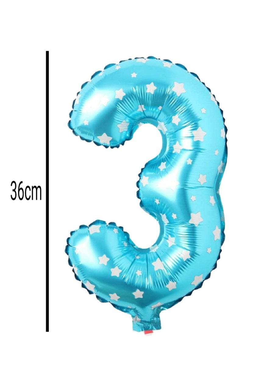 Rakam Folyo Balon Mavi 36cm 3