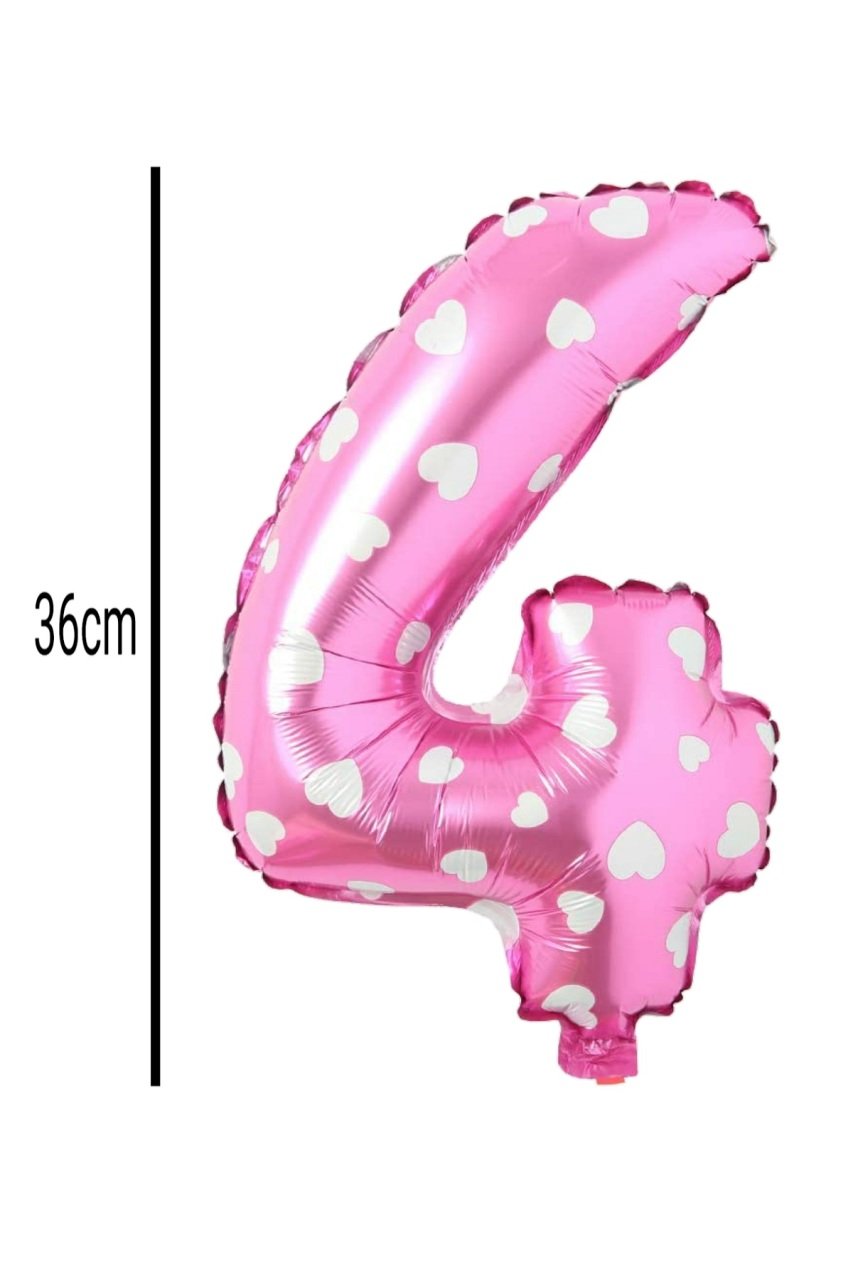 Rakam Folyo Balon Pembe 36cm 4