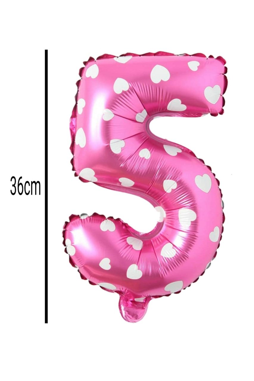 Rakam Folyo Balon Pembe 36cm 5