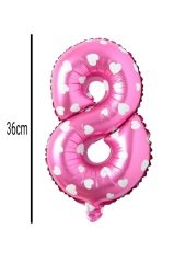 Rakam Folyo Balon Pembe 36cm 8
