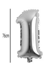 Rakam Folyo Balon Gümüş 76cm 1