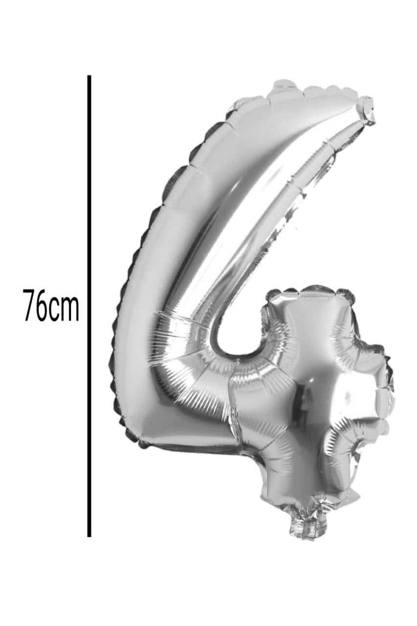 Rakam Folyo Balon Gümüş 76cm 4