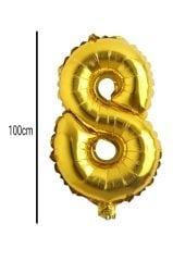 Rakam Folyo Balon Altın 100cm 8