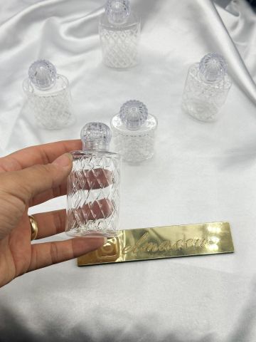 Plastik Uzun Lüx Kolonya Şişesi Kristal Kapaklı