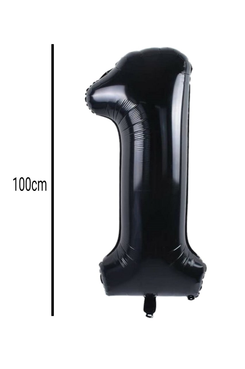 Rakam Folyo Balon Siyah 100cm 1