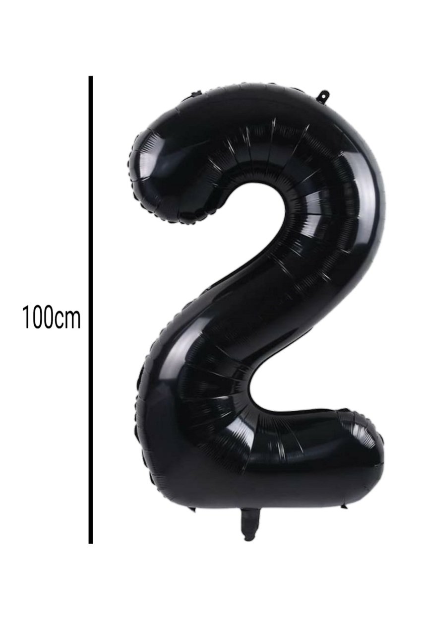Rakam Folyo Balon Siyah 100cm 2