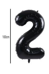 Rakam Folyo Balon Siyah 100cm 2
