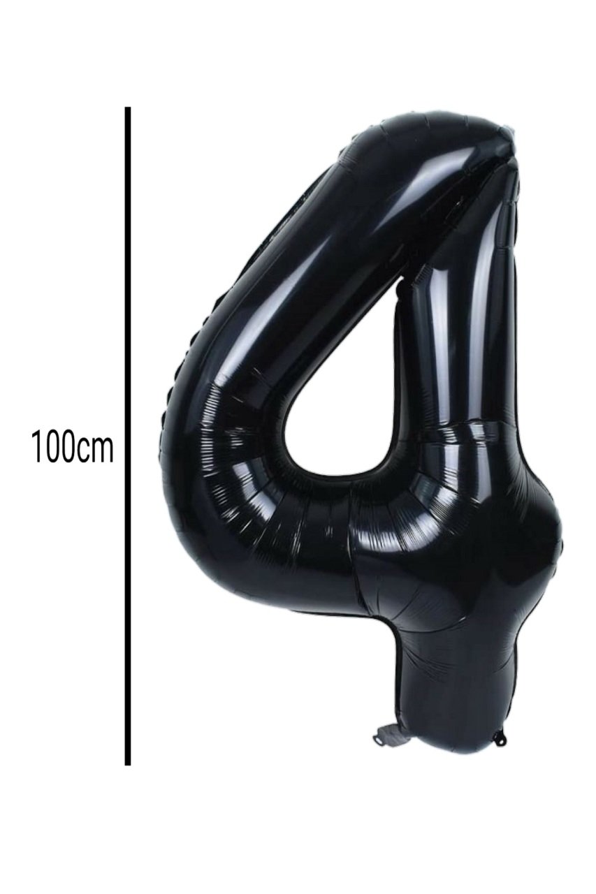 Rakam Folyo Balon Siyah 100cm 4