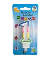 Gökkuşağı Rakamı Pasta Mumu (4x8)