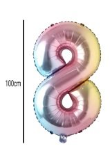 Rakam Folyo Balon Renkli 100cm 8