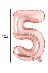 Rakam Folyo Balon Rose Gold 100cm 5