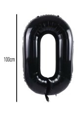 Rakam Folyo Balon Siyah 100cm 0