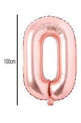 Rakam Folyo Balon Rose Gold 100cm 0