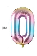 Rakam Folyo Balon Renkli 100cm 0